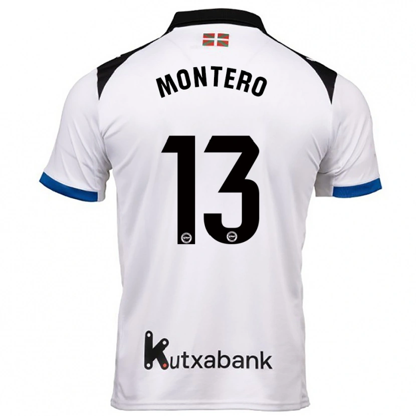 Danxen Dzieci Rubén Montero #13 Biało-Niebieski Wyjazdowa Koszulka 2025/26 Koszulki Klubowe