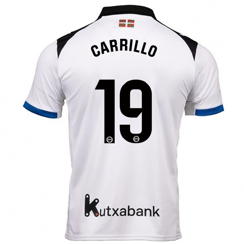 Danxen Dzieci Sara Carrillo #19 Biało-Niebieski Wyjazdowa Koszulka 2025/26 Koszulki Klubowe