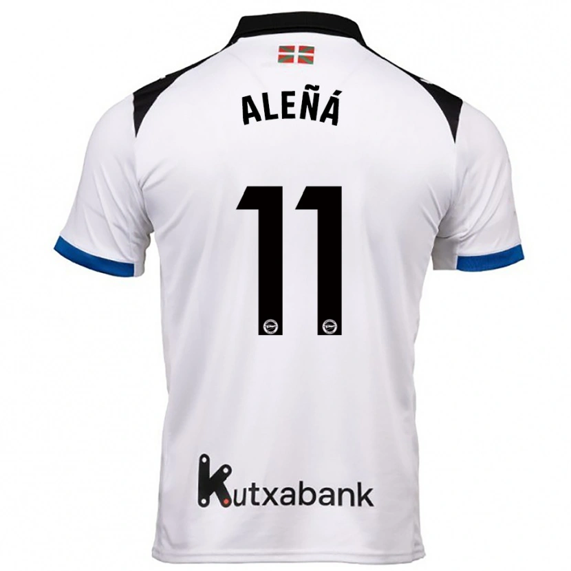 Danxen Dzieci Carles Aleñá #11 Biało-Niebieski Wyjazdowa Koszulka 2025/26 Koszulki Klubowe