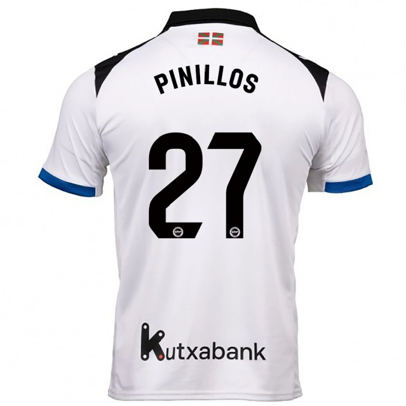 Danxen Dzieci Lander Pinillos #27 Biało-Niebieski Wyjazdowa Koszulka 2025/26 Koszulki Klubowe