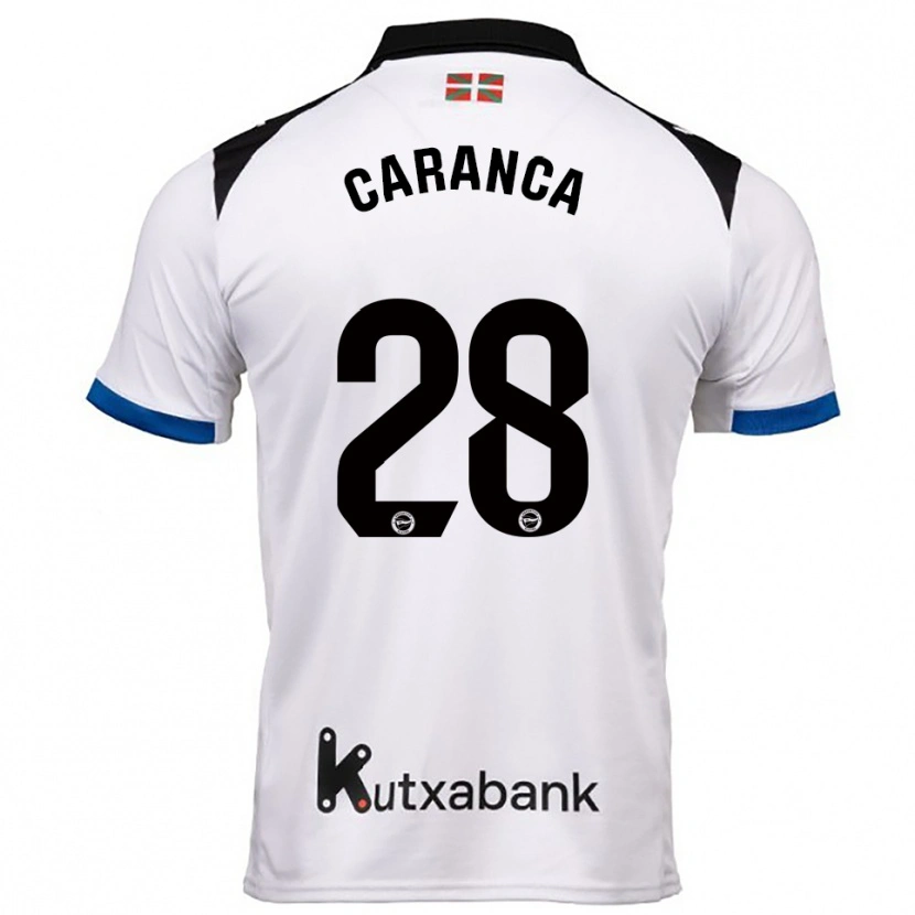 Danxen Dzieci Sara Caranca #28 Biało-Niebieski Wyjazdowa Koszulka 2025/26 Koszulki Klubowe