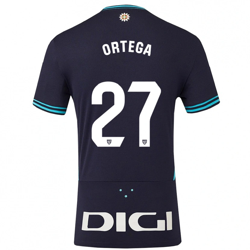 Danxen Dzieci Sara Ortega #27 Granatowo-Błękitny Wyjazdowa Koszulka 2025/26 Koszulki Klubowe