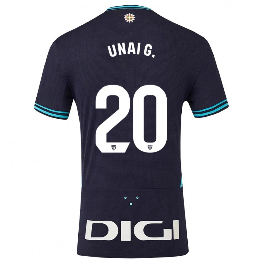 Danxen Dzieci Unai Gómez #20 Granatowo-Błękitny Wyjazdowa Koszulka 2025/26 Koszulki Klubowe