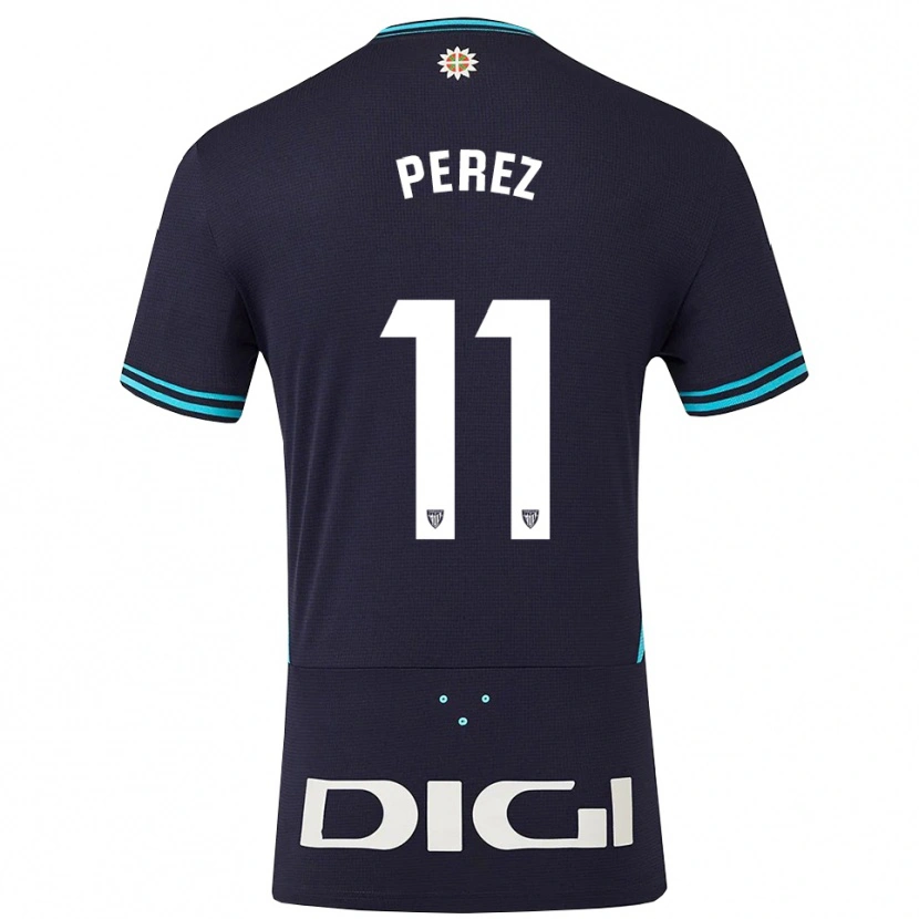 Danxen Dzieci Adrián Pérez #11 Granatowo-Błękitny Wyjazdowa Koszulka 2025/26 Koszulki Klubowe