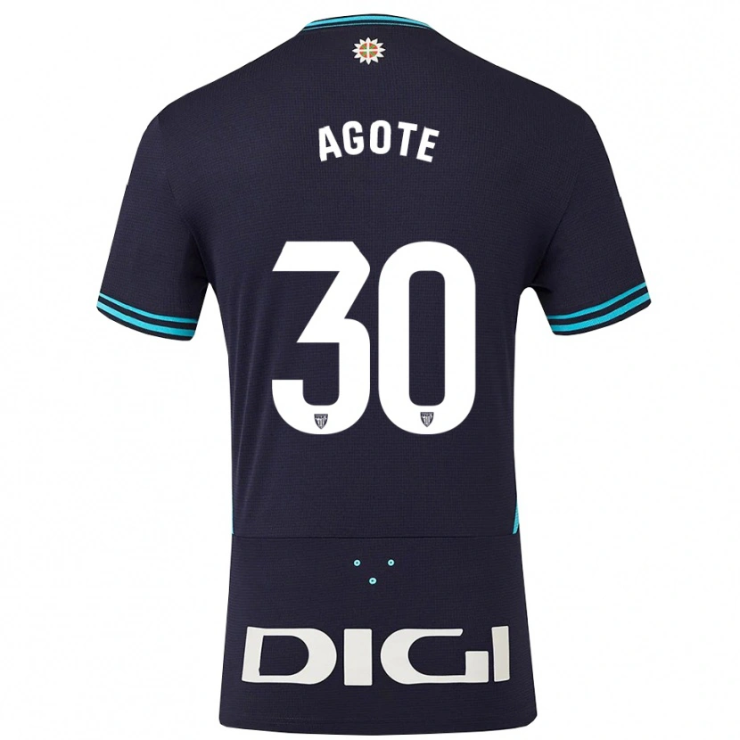 Danxen Dzieci Daniela Agote Aguirre #30 Granatowo-Błękitny Wyjazdowa Koszulka 2025/26 Koszulki Klubowe