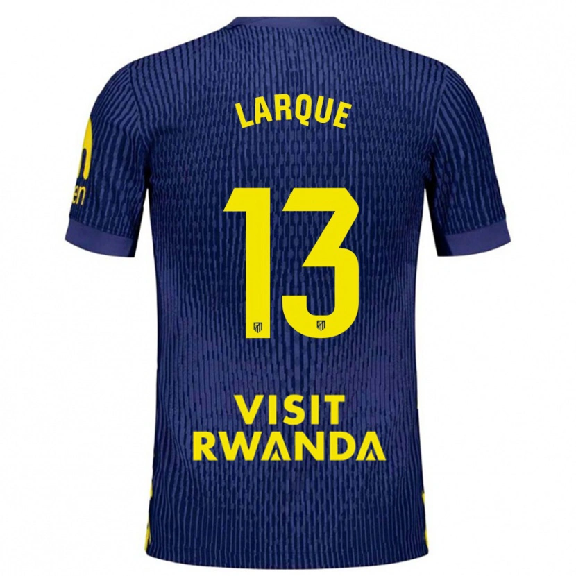 Danxen Dzieci Patricia Larqué #13 Granatowo-Żółty Wyjazdowa Koszulka 2025/26 Koszulki Klubowe