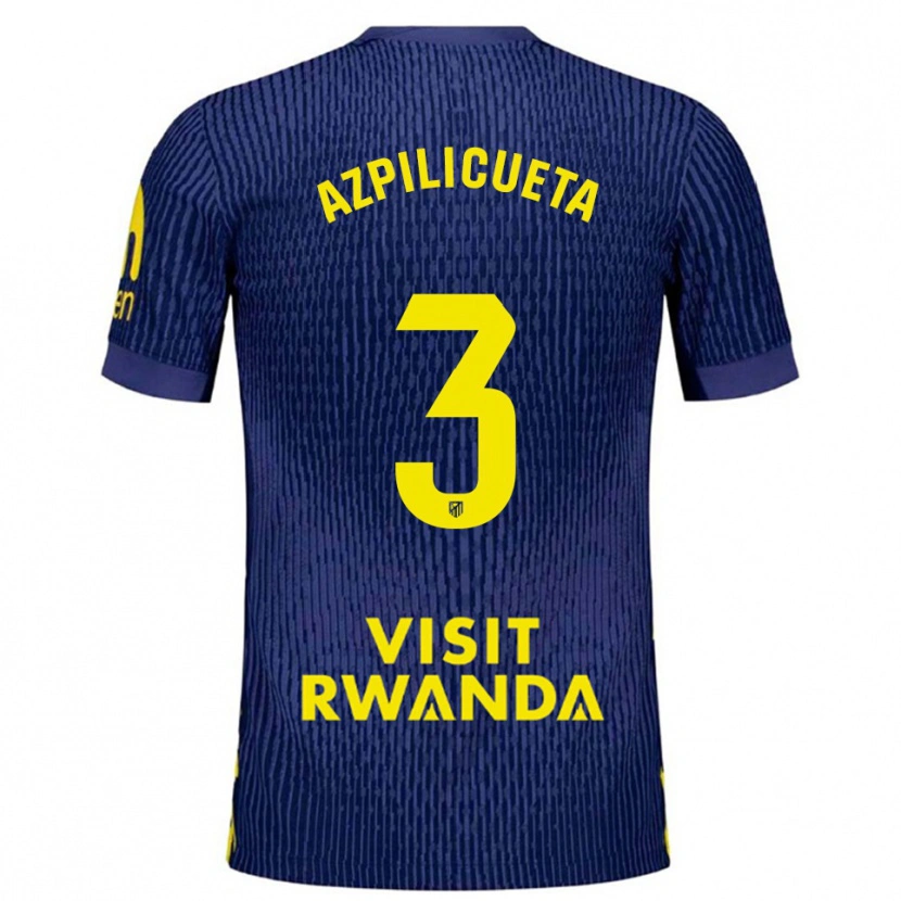 Danxen Dzieci César Azpilicueta #3 Granatowo-Żółty Wyjazdowa Koszulka 2025/26 Koszulki Klubowe