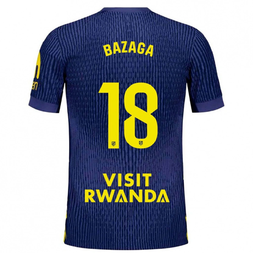 Danxen Dzieci Óscar Bazaga #18 Granatowo-Żółty Wyjazdowa Koszulka 2025/26 Koszulki Klubowe