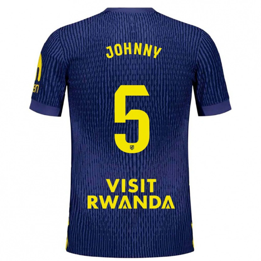 Danxen Dzieci Johnny Cardoso #5 Granatowo-Żółty Wyjazdowa Koszulka 2025/26 Koszulki Klubowe