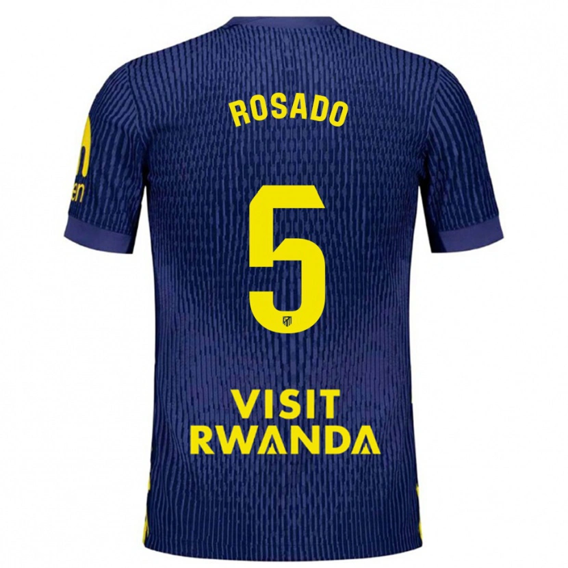 Danxen Dzieci Diego Rosado #5 Granatowo-Żółty Wyjazdowa Koszulka 2025/26 Koszulki Klubowe