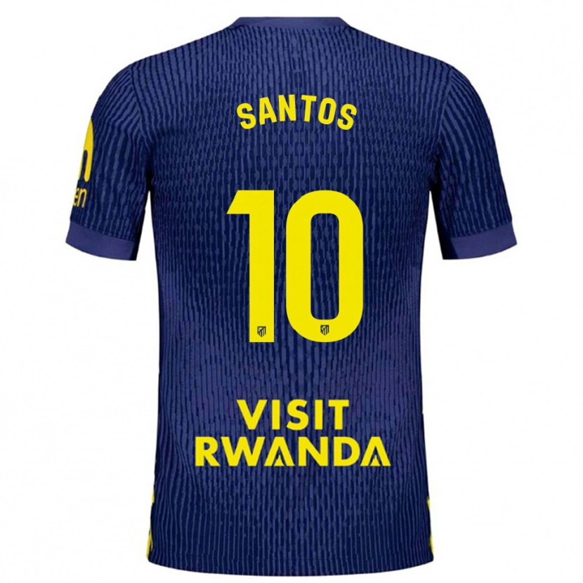 Danxen Dzieci Leicy Santos #10 Granatowo-Żółty Wyjazdowa Koszulka 2025/26 Koszulki Klubowe