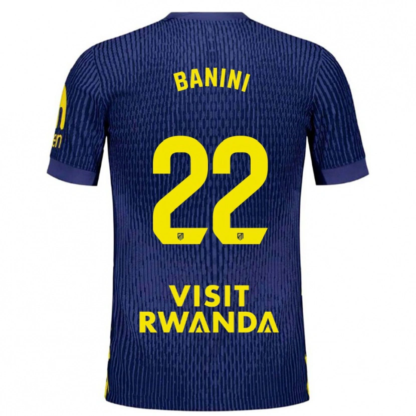 Danxen Dzieci Estefania Banini #22 Granatowo-Żółty Wyjazdowa Koszulka 2025/26 Koszulki Klubowe