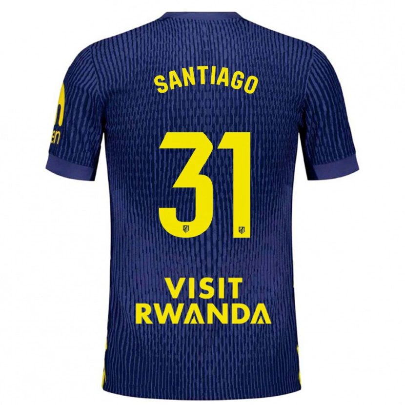 Danxen Dzieci Abraham Santiago #31 Granatowo-Żółty Wyjazdowa Koszulka 2025/26 Koszulki Klubowe