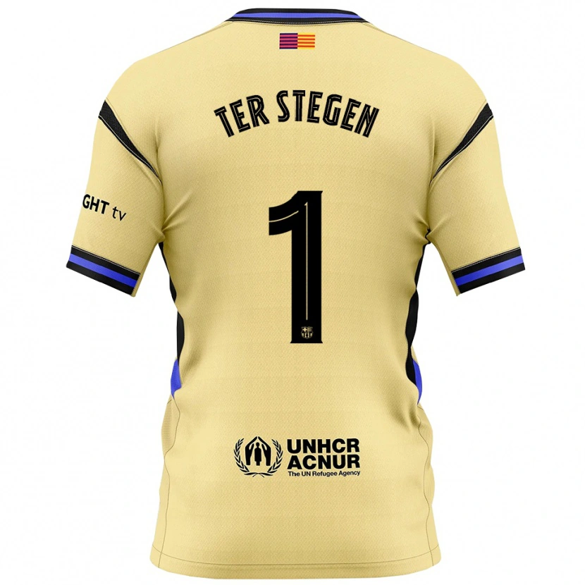 Danxen Dzieci Marc-André Ter Stegen #1 Żółto-Czarny Wyjazdowa Koszulka 2025/26 Koszulki Klubowe