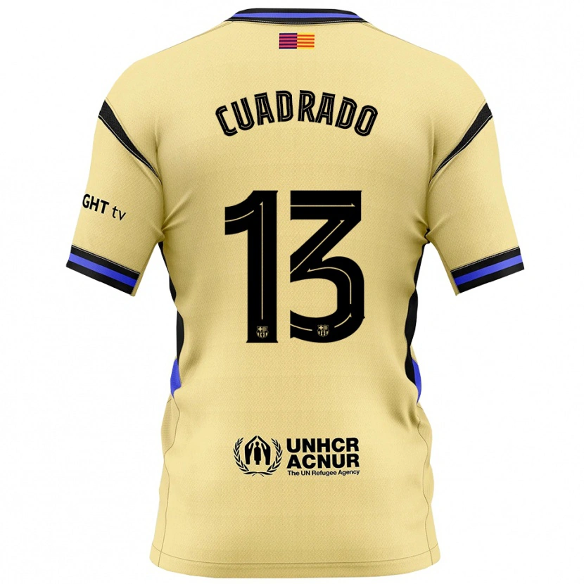 Danxen Dzieci Adrián Cuadrado #13 Żółto-Czarny Wyjazdowa Koszulka 2025/26 Koszulki Klubowe