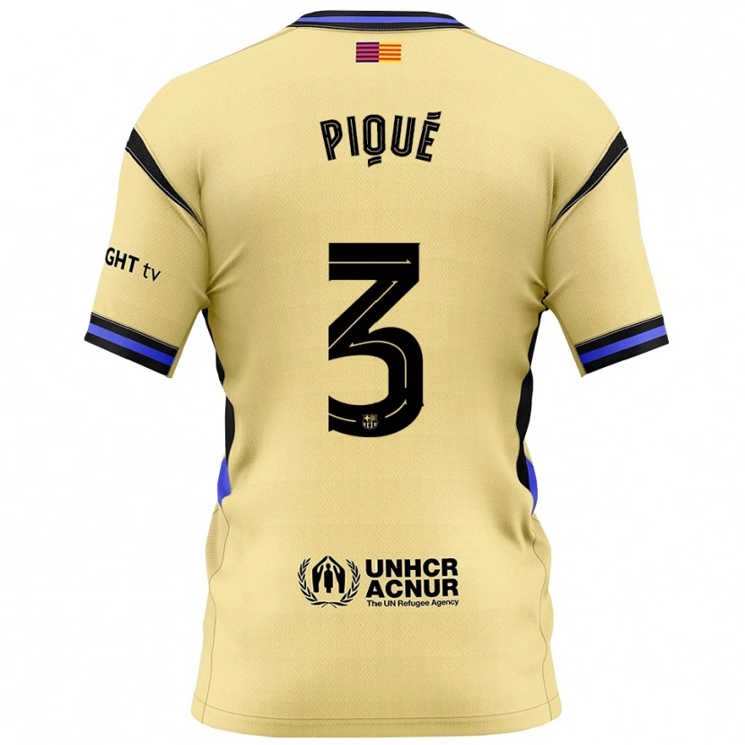 Danxen Dzieci Gerard Pique #3 Żółto-Czarny Wyjazdowa Koszulka 2025/26 Koszulki Klubowe