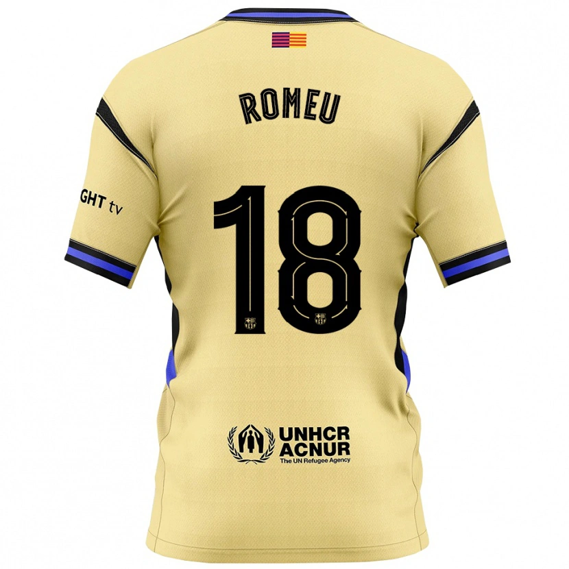 Danxen Dzieci Oriol Romeu #18 Żółto-Czarny Wyjazdowa Koszulka 2025/26 Koszulki Klubowe
