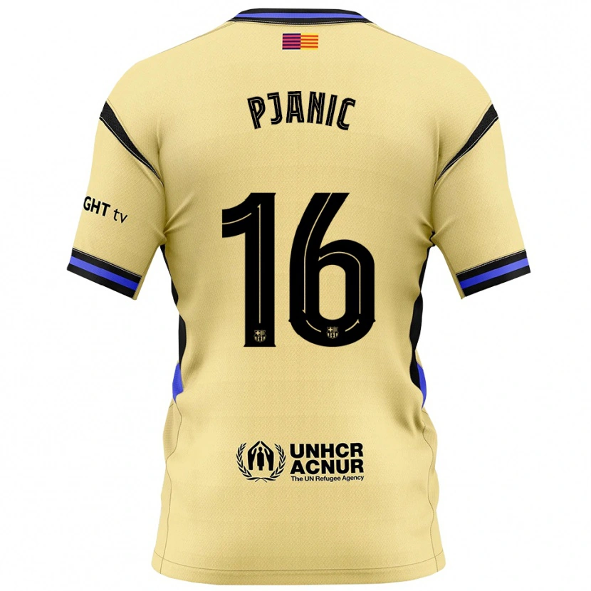 Danxen Dzieci Miralem Pjanic #16 Żółto-Czarny Wyjazdowa Koszulka 2025/26 Koszulki Klubowe