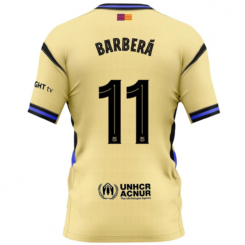 Danxen Dzieci Víctor Barberá #11 Żółto-Czarny Wyjazdowa Koszulka 2025/26 Koszulki Klubowe
