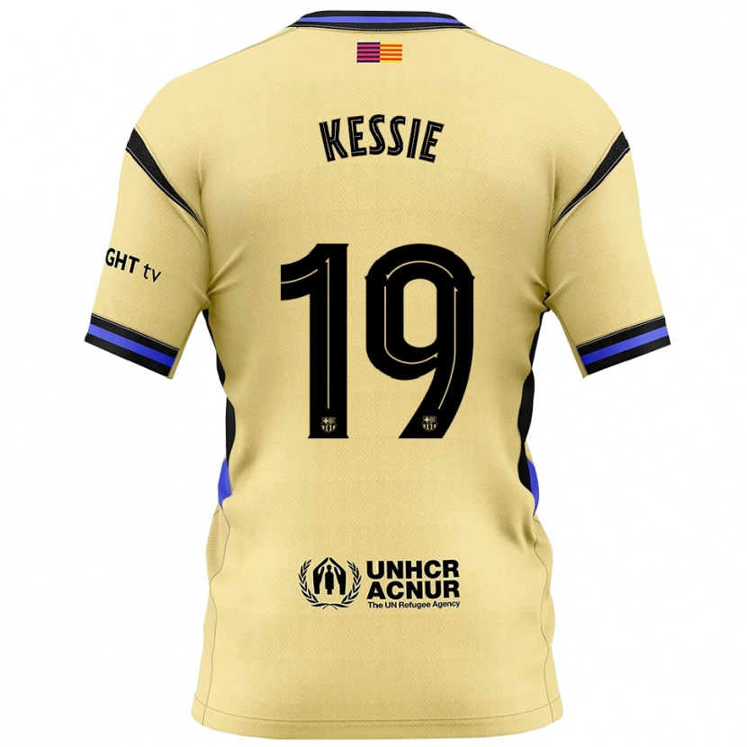 Danxen Dzieci Franck Kessie #19 Żółto-Czarny Wyjazdowa Koszulka 2025/26 Koszulki Klubowe