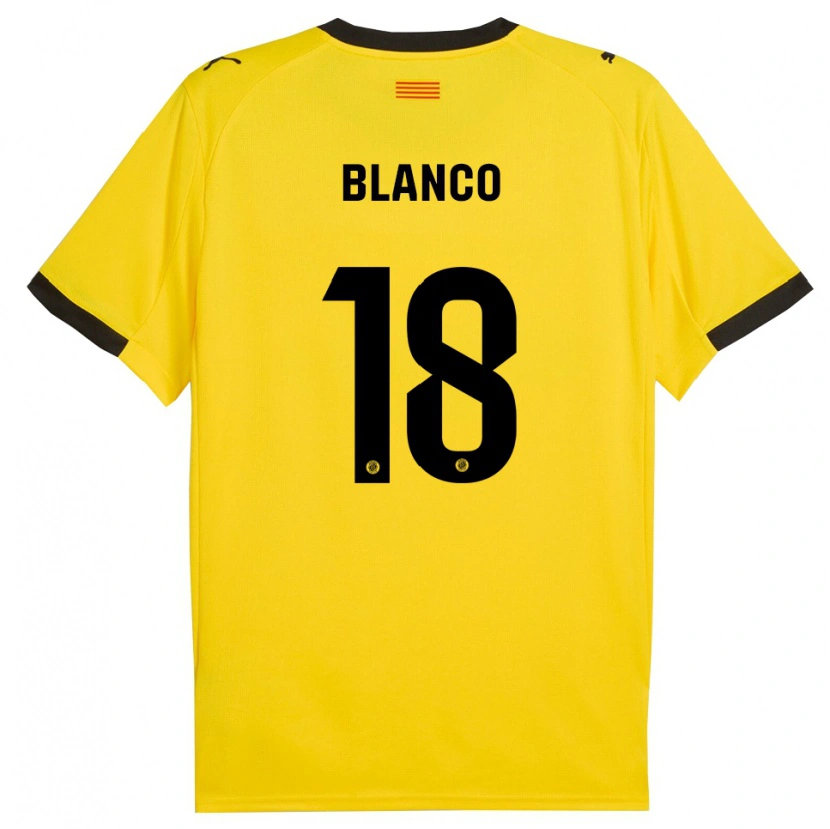 Danxen Dzieci Aaron Blanco #18 Żółto-Czarny Wyjazdowa Koszulka 2025/26 Koszulki Klubowe