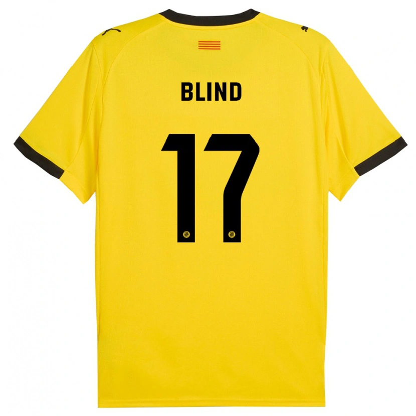 Danxen Dzieci Daley Blind #17 Żółto-Czarny Wyjazdowa Koszulka 2025/26 Koszulki Klubowe