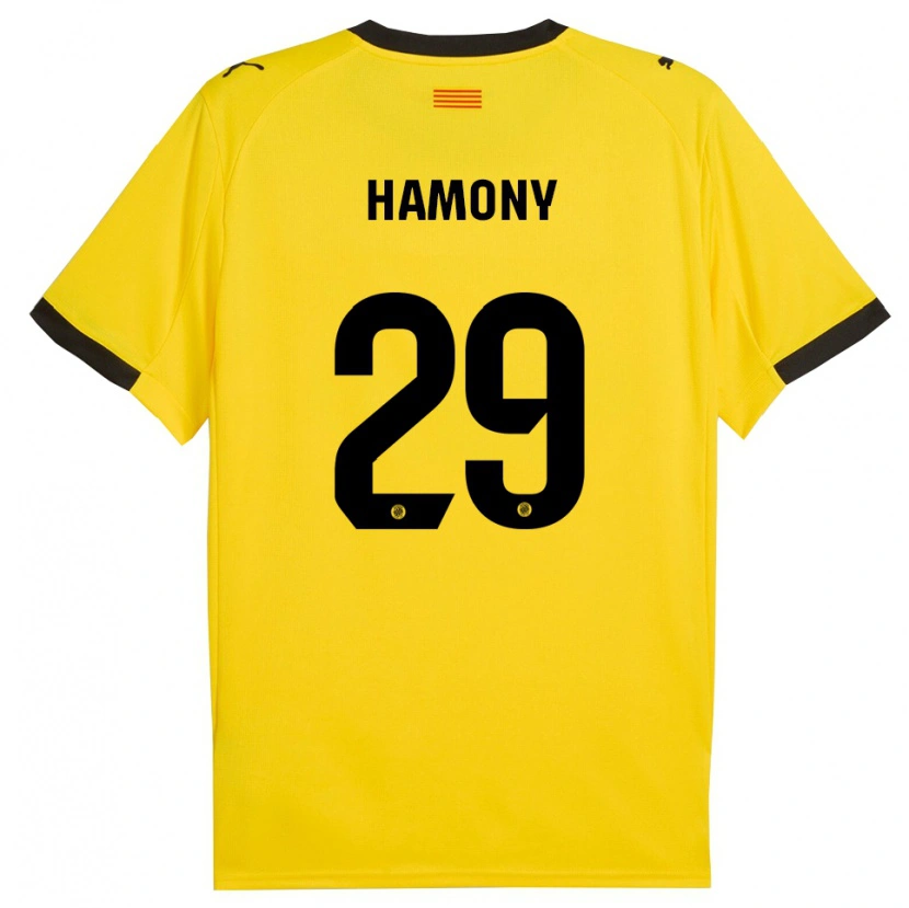 Danxen Dzieci Mohammed Hamony #29 Żółto-Czarny Wyjazdowa Koszulka 2025/26 Koszulki Klubowe