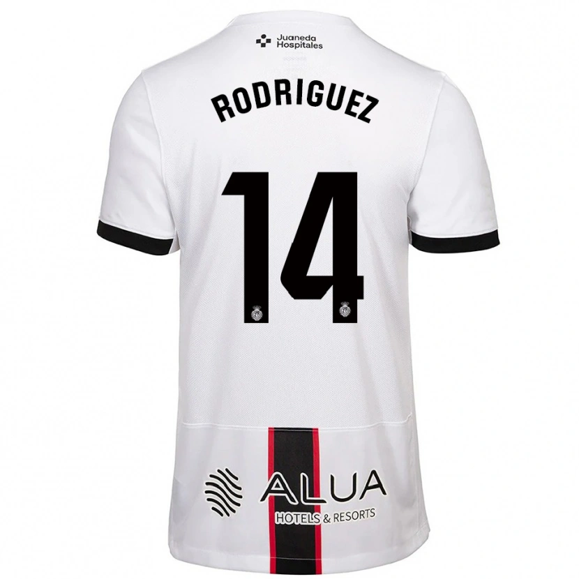 Danxen Dzieci Diego Rodríguez #14 Biało-Czarny Wyjazdowa Koszulka 2025/26 Koszulki Klubowe