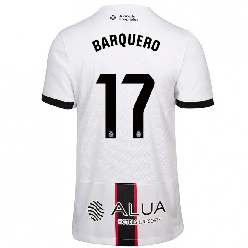 Danxen Dzieci Adrián Barquero #17 Biało-Czarny Wyjazdowa Koszulka 2025/26 Koszulki Klubowe
