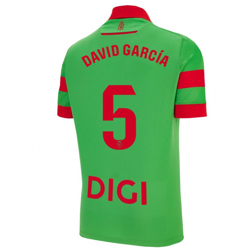 Danxen Dzieci David García #5 Zielono-Czerwony Wyjazdowa Koszulka 2025/26 Koszulki Klubowe