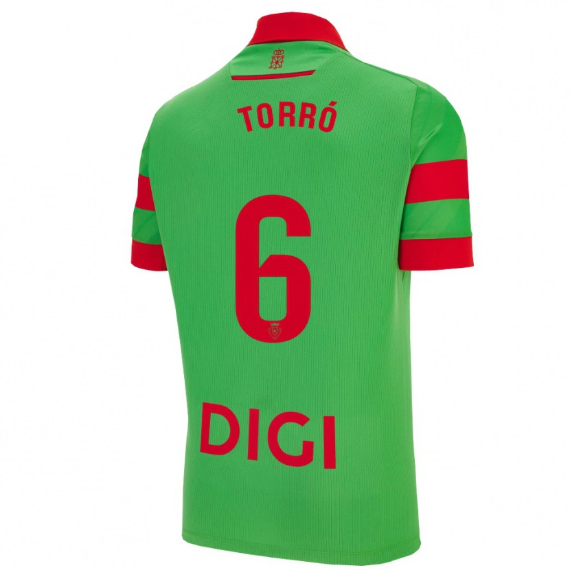 Danxen Dzieci Lucas Torró #6 Zielono-Czerwony Wyjazdowa Koszulka 2025/26 Koszulki Klubowe