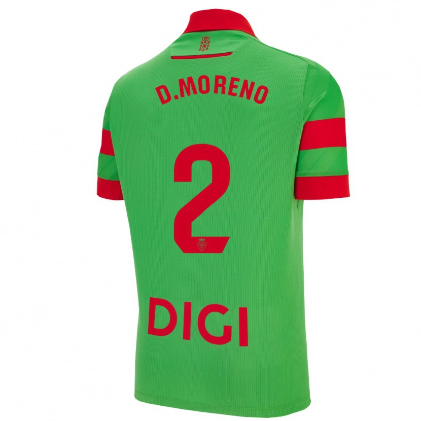 Danxen Dzieci Diego Moreno #2 Zielono-Czerwony Wyjazdowa Koszulka 2025/26 Koszulki Klubowe