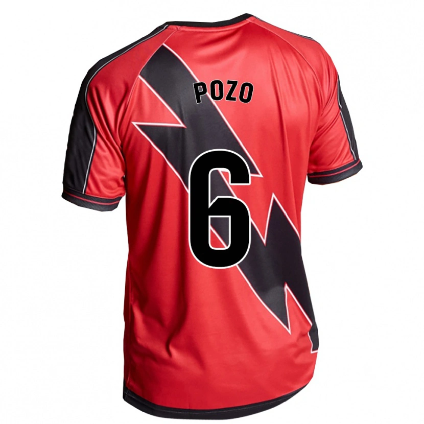 Danxen Dzieci José Pozo #6 Czerwono-Czarny Wyjazdowa Koszulka 2025/26 Koszulki Klubowe
