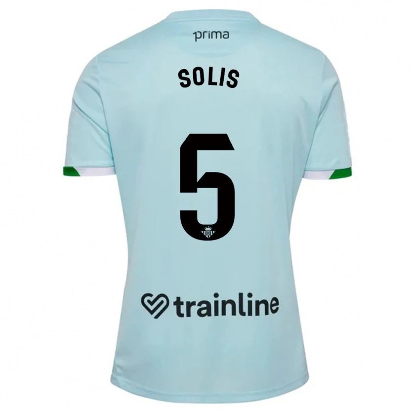 Danxen Dzieci Marcos Solís #5 Błękitno-Zielony Wyjazdowa Koszulka 2025/26 Koszulki Klubowe