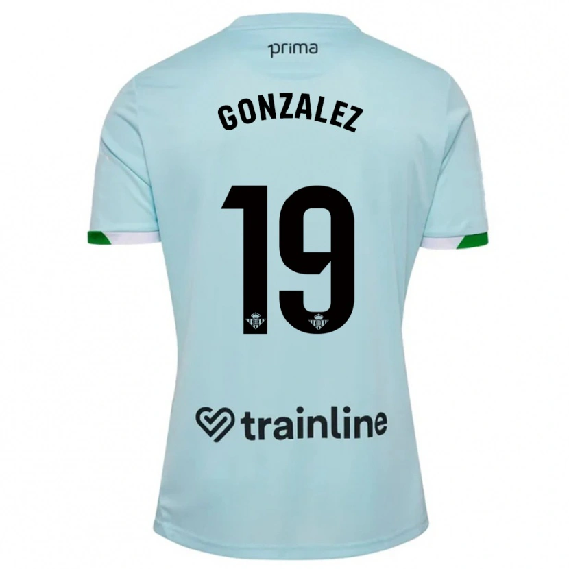 Danxen Dzieci Juan González #19 Błękitno-Zielony Wyjazdowa Koszulka 2025/26 Koszulki Klubowe