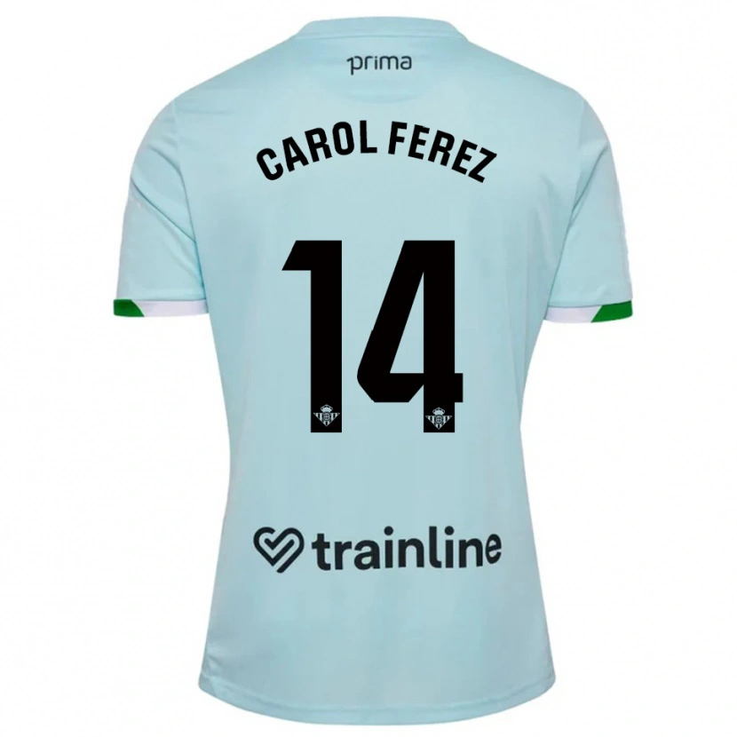 Danxen Dzieci Carolina Férez Méndez #14 Błękitno-Zielony Wyjazdowa Koszulka 2025/26 Koszulki Klubowe