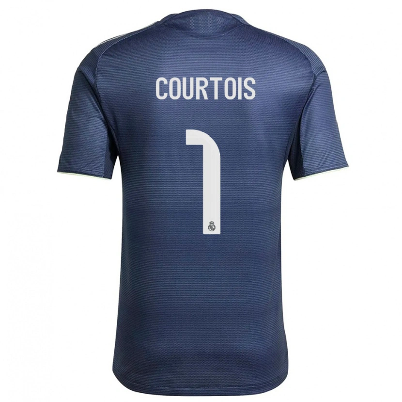 Danxen Dzieci Thibaut Courtois #1 Granatowo-Srebrny Wyjazdowa Koszulka 2025/26 Koszulki Klubowe