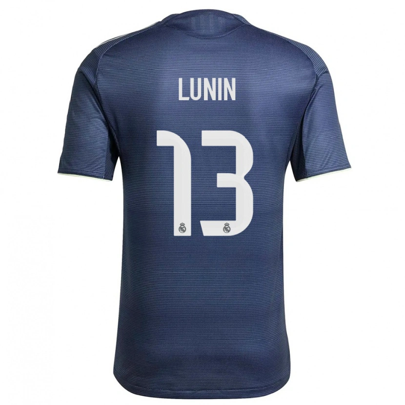 Danxen Dzieci Andriy Lunin #13 Granatowo-Srebrny Wyjazdowa Koszulka 2025/26 Koszulki Klubowe