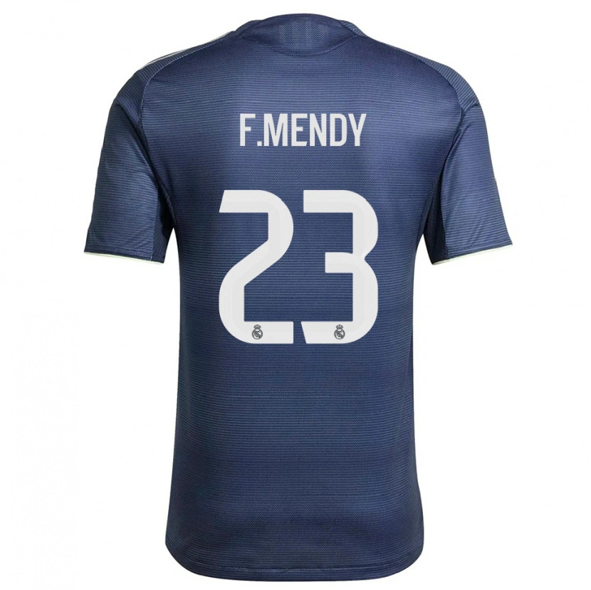 Danxen Dzieci Ferland Mendy #23 Granatowo-Srebrny Wyjazdowa Koszulka 2025/26 Koszulki Klubowe