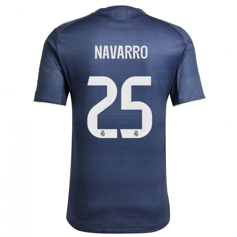 Danxen Dzieci Javier Navarro #25 Granatowo-Srebrny Wyjazdowa Koszulka 2025/26 Koszulki Klubowe