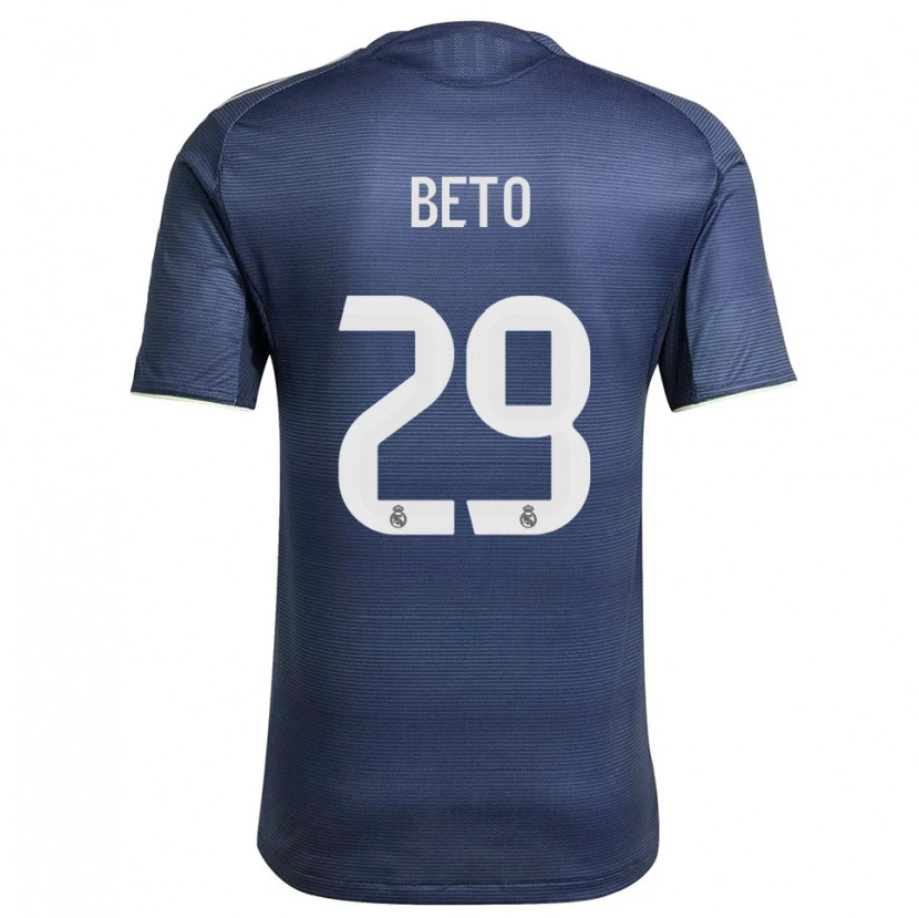 Danxen Dzieci Beto Martínez #29 Granatowo-Srebrny Wyjazdowa Koszulka 2025/26 Koszulki Klubowe