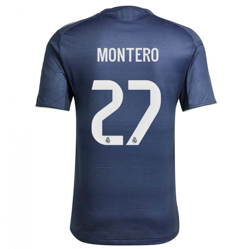 Danxen Dzieci Pablo Montero #27 Granatowo-Srebrny Wyjazdowa Koszulka 2025/26 Koszulki Klubowe
