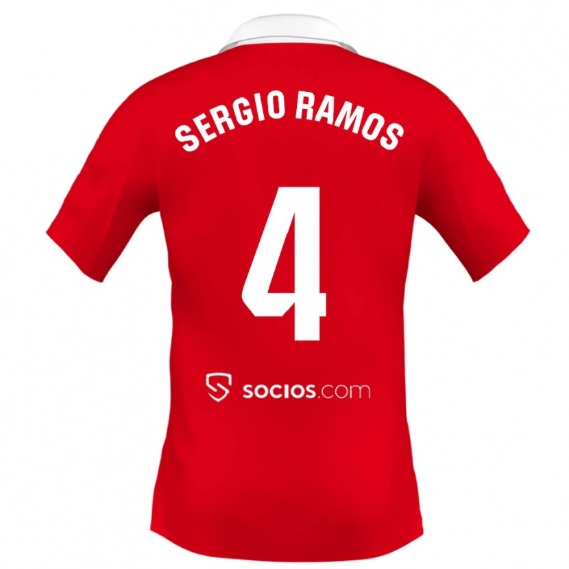 Danxen Dzieci Sergio Ramos #4 Czerwono-Biało-Szary Wyjazdowa Koszulka 2025/26 Koszulki Klubowe