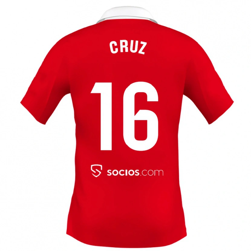Danxen Dzieci Jesús Cruz #16 Czerwono-Biało-Szary Wyjazdowa Koszulka 2025/26 Koszulki Klubowe