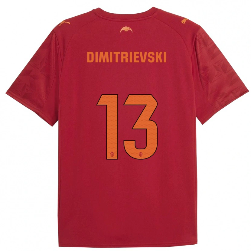 Danxen Dzieci Stole Dimitrievski #13 Czerwono-Pomarańczowy Wyjazdowa Koszulka 2025/26 Koszulki Klubowe