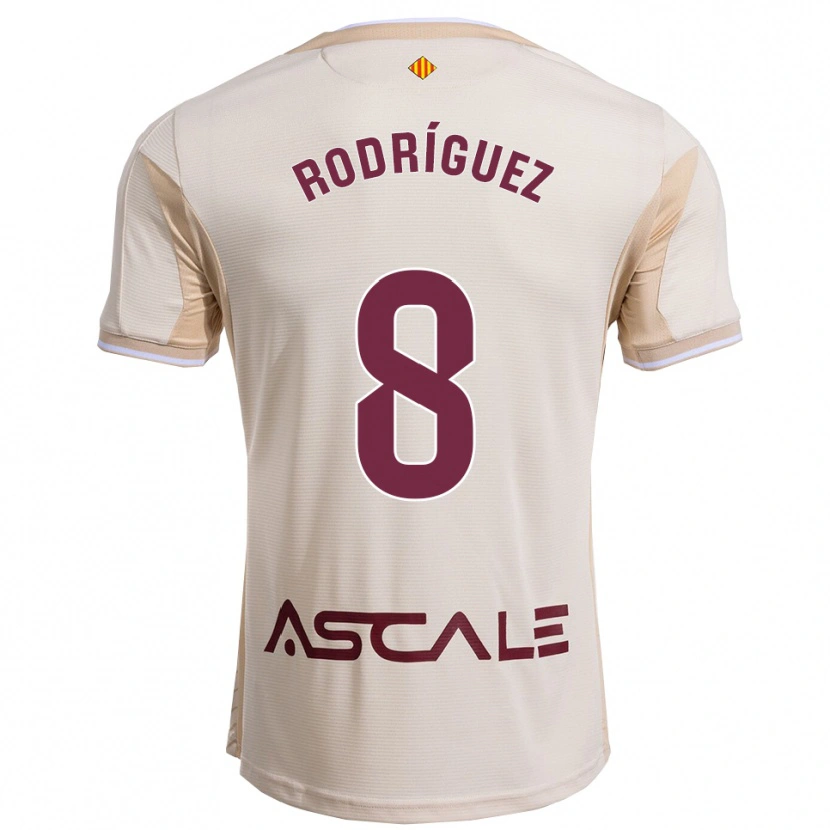 Danxen Dzieci Unai Rodríguez #8 Złamana Biel-Bordowy Wyjazdowa Koszulka 2025/26 Koszulki Klubowe