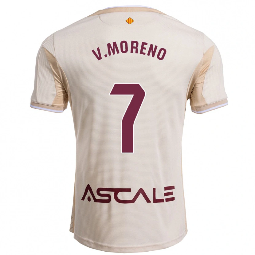Danxen Dzieci Víctor Moreno #7 Złamana Biel-Bordowy Wyjazdowa Koszulka 2025/26 Koszulki Klubowe