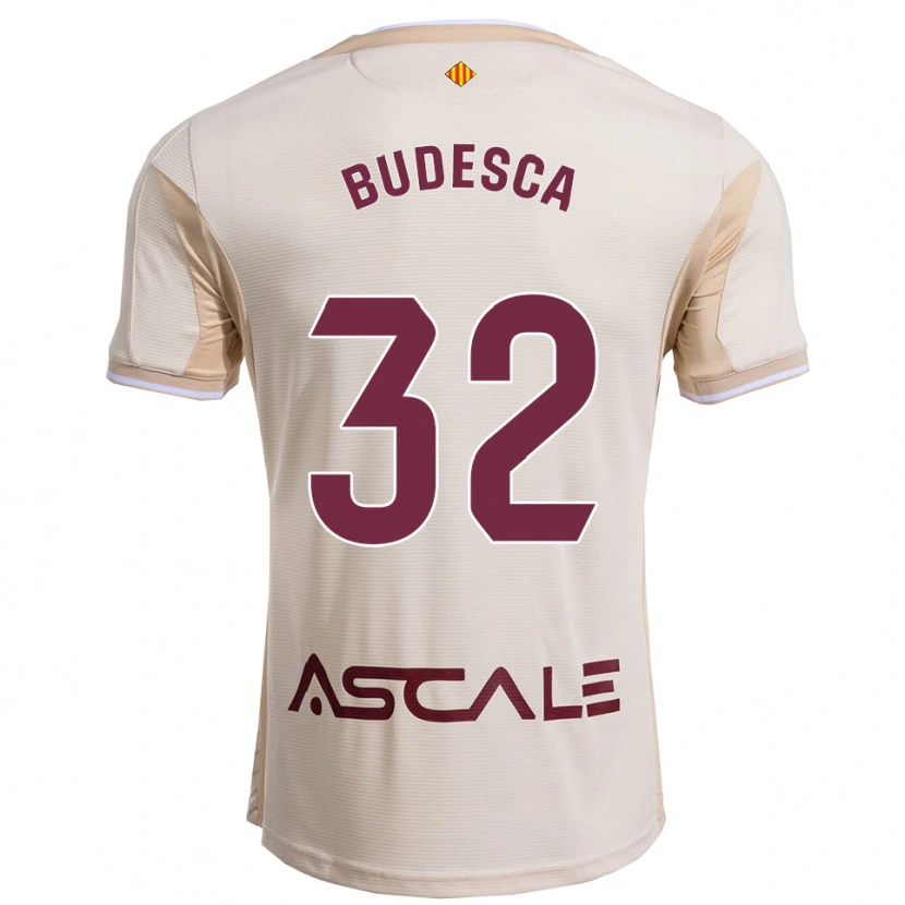 Danxen Dzieci Daniel Budesca #32 Złamana Biel-Bordowy Wyjazdowa Koszulka 2025/26 Koszulki Klubowe