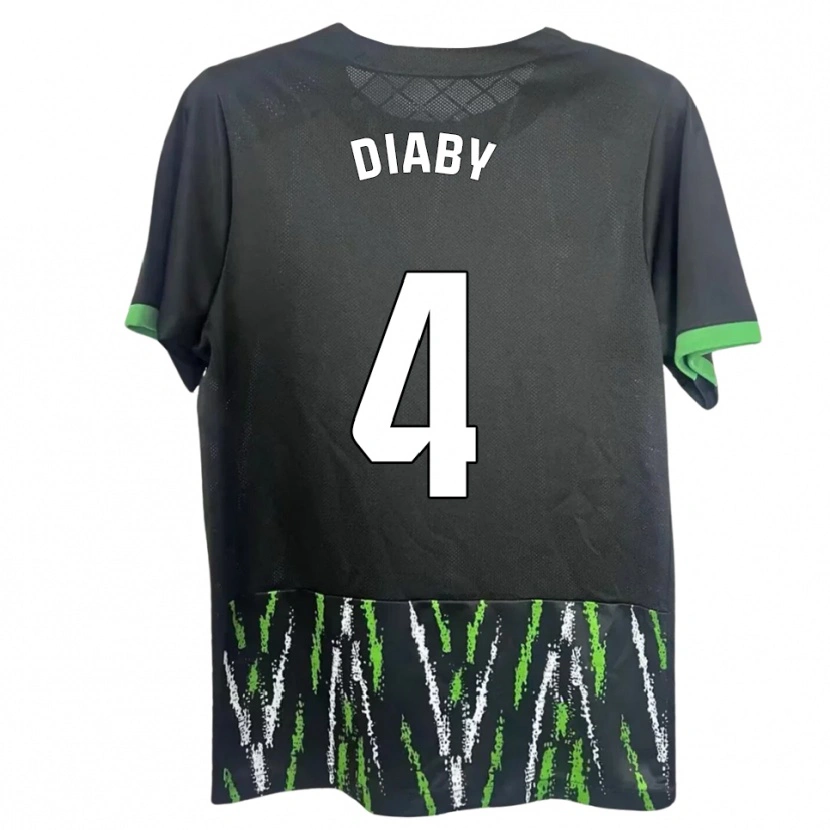 Danxen Dzieci Bambo Diaby #4 Czarno-Zielony Wyjazdowa Koszulka 2025/26 Koszulki Klubowe