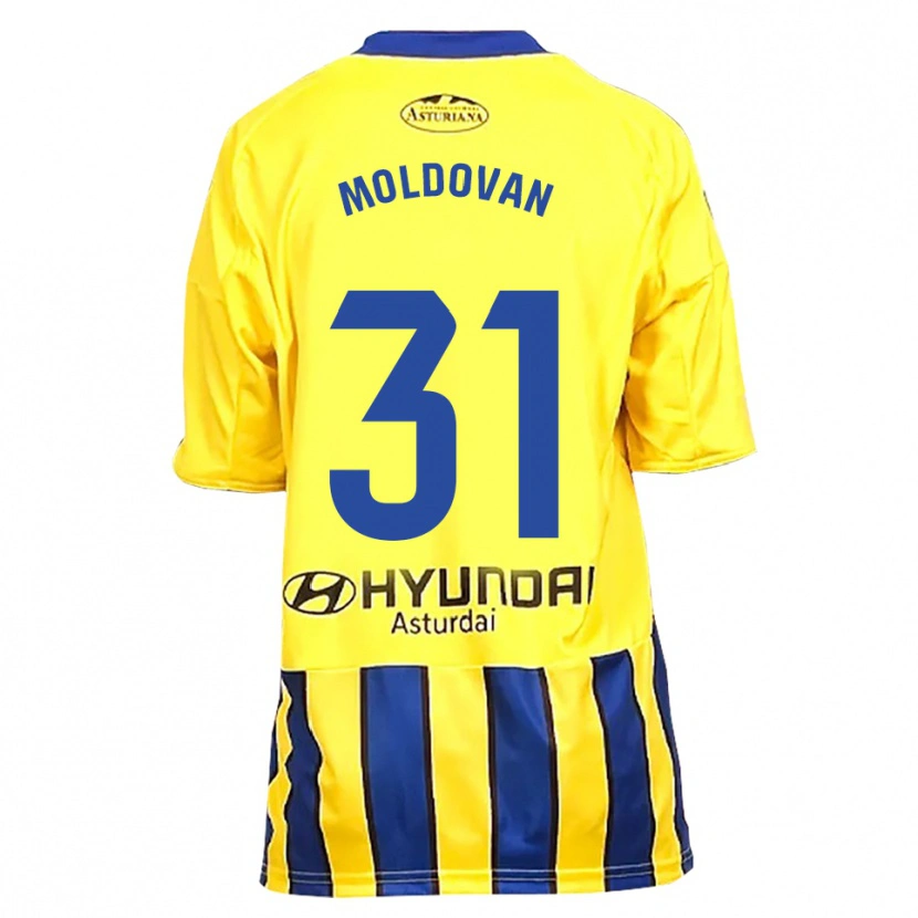 Danxen Dzieci Horațiu Moldovan #31 Żółto-Niebieski Wyjazdowa Koszulka 2025/26 Koszulki Klubowe